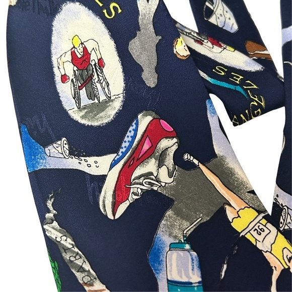 Nicole Miller Novelty NeckTie Marathon Theme NY Boston LA Chicago Hand Sewn RARE - Picture 8 of 15